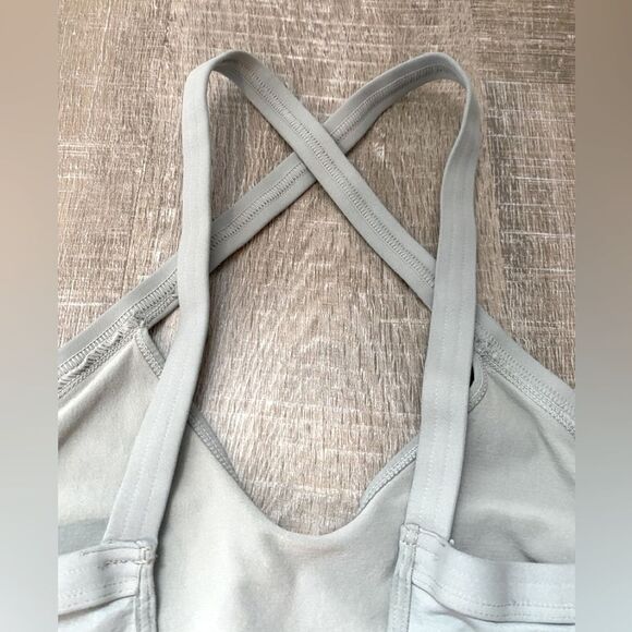 NWT FREE PEOPLE FP Movement Good Karma Bodysuit M/L Smoked Sage Athleisure Yoga - Picture 10 of 12